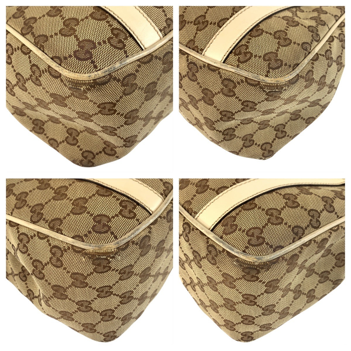 19358
GUCCI グッチ ベージュ アイボリー GGキャンバス / レザー 232963 トートバッグ ショルダーバッグ  レディース AB20