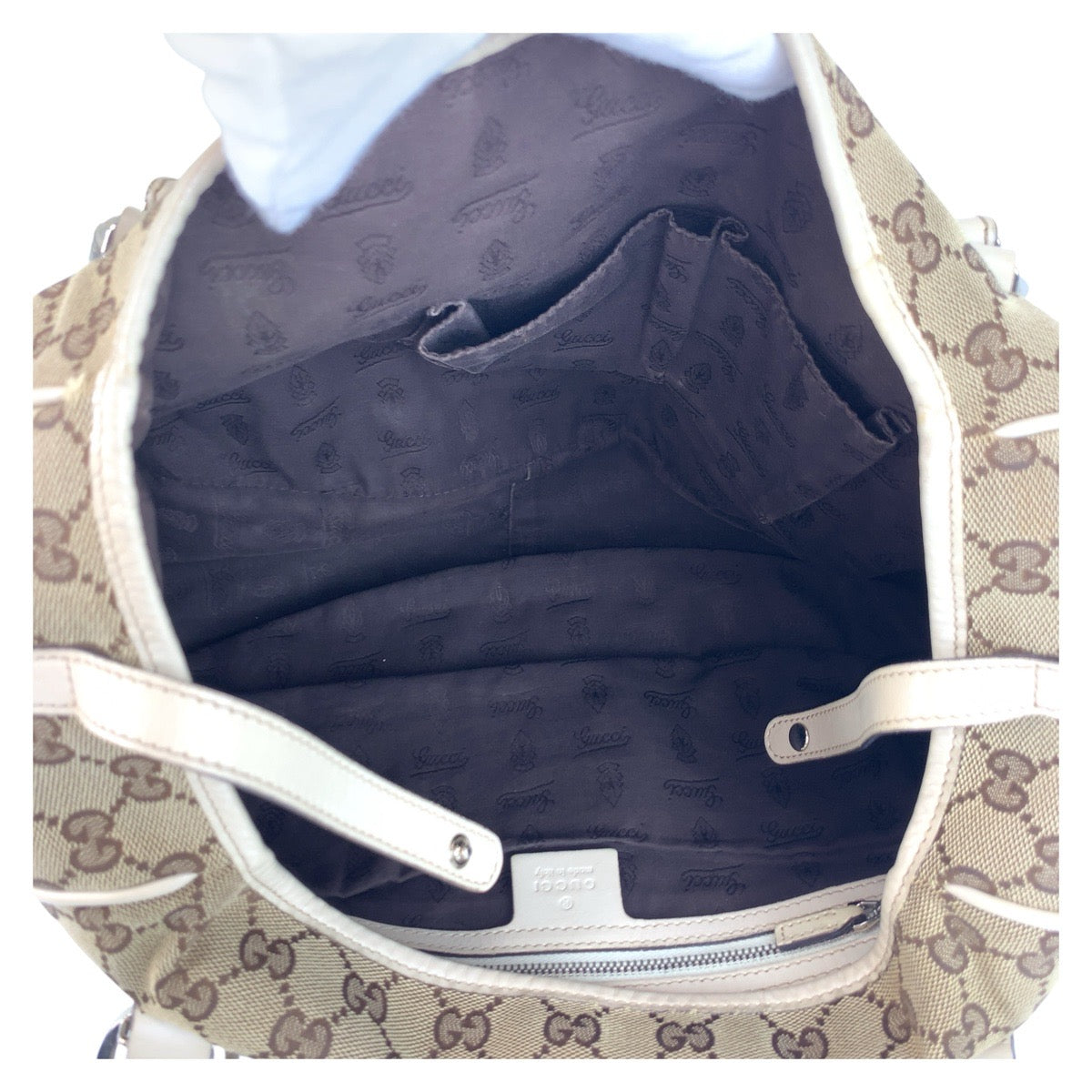 19358
GUCCI グッチ ベージュ アイボリー GGキャンバス / レザー 232963 トートバッグ ショルダーバッグ  レディース AB20