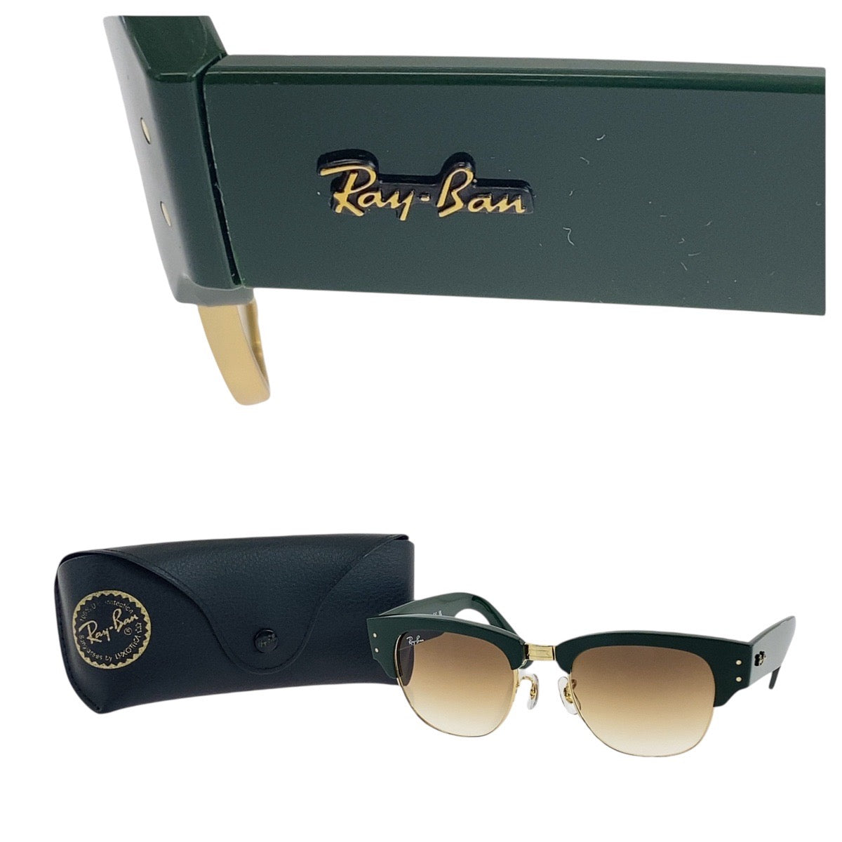 19365
Ray-Ban レイバン クラブマスター グリーン ブラウン ゴールド ガラス / プラスチック 1368 51 53□21 145 2N サングラス ウェリントン  メンズ ABP16