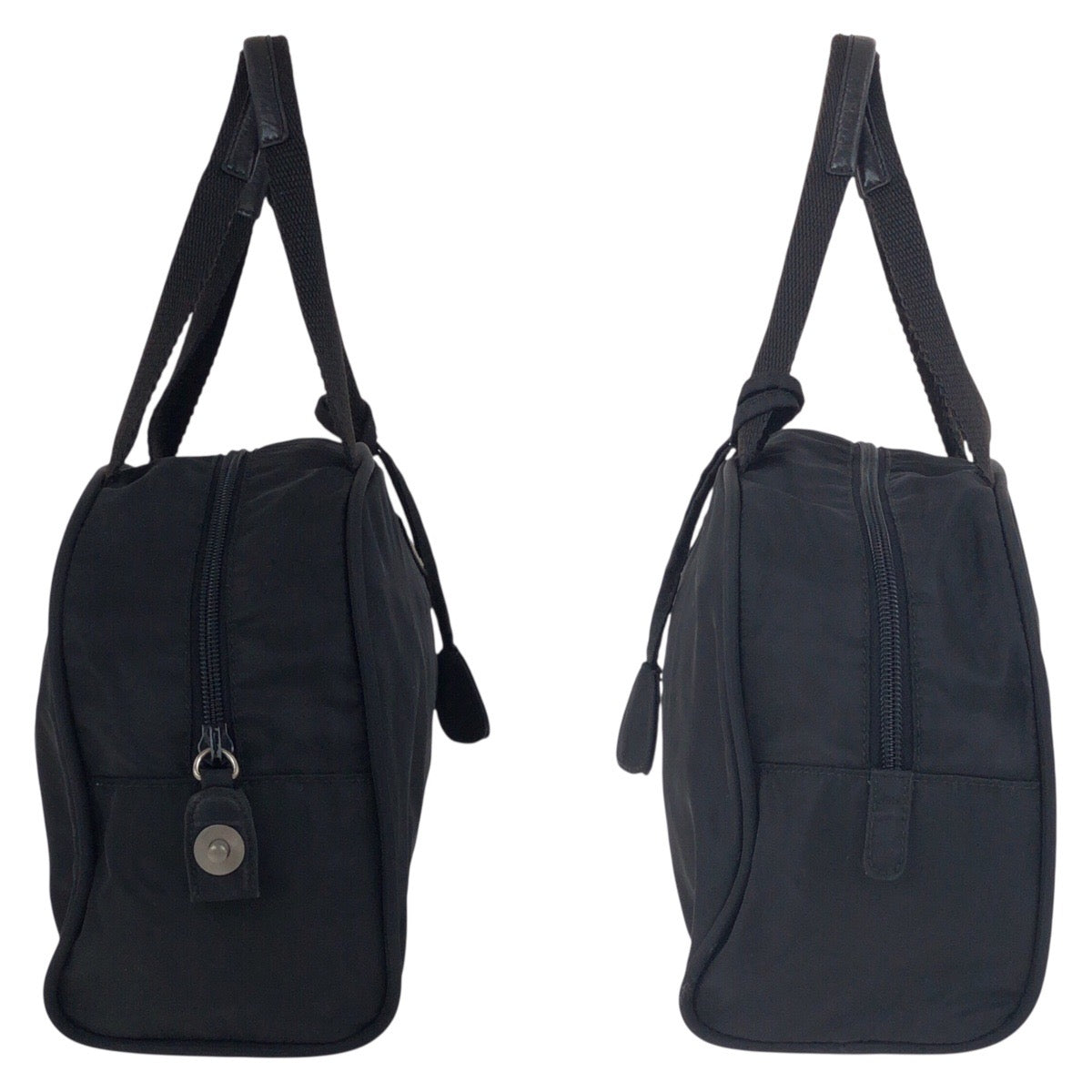 19367
PRADA プラダ テスート 三角ロゴプレート ブラック 黒 シルバー金具 ナイロン トートバッグ ハンドバッグ  レディース ABP20