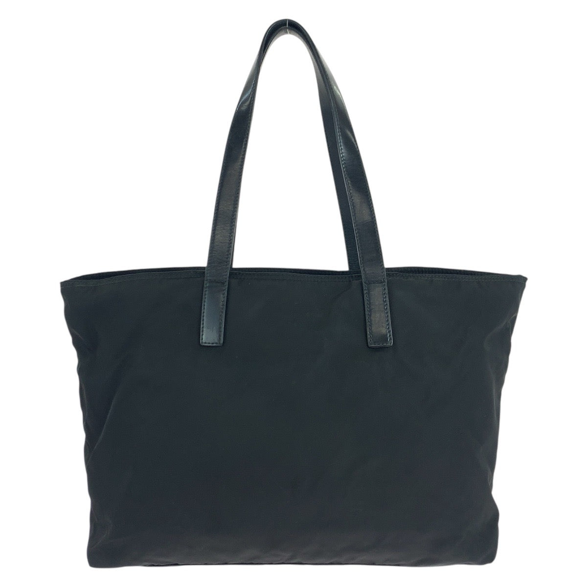 19368
PRADA プラダ テスート 三角ロゴプレート ブラック 黒 シルバー金具 ナイロン / レザー トートバッグ ハンドバッグ  レディース ABP34