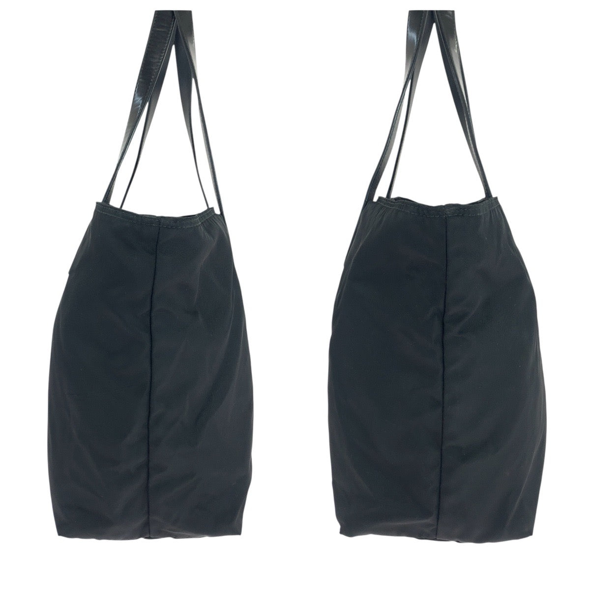 19368
PRADA プラダ テスート 三角ロゴプレート ブラック 黒 シルバー金具 ナイロン / レザー トートバッグ ハンドバッグ  レディース ABP34