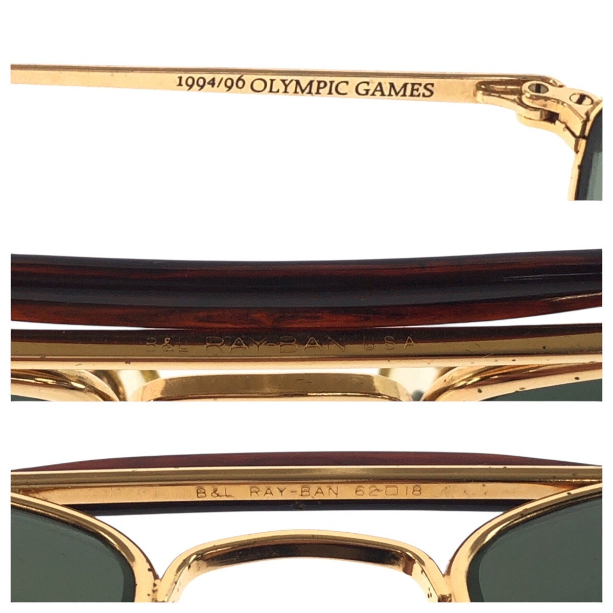 19371
Ray-Ban レイバン ヴィンテージ B&L RAY-BAN U.S.A OLYMPIC GAMES ブラック ゴールド金具 ガラス / メタル 62□18 サングラス スクエア  メンズ AB16