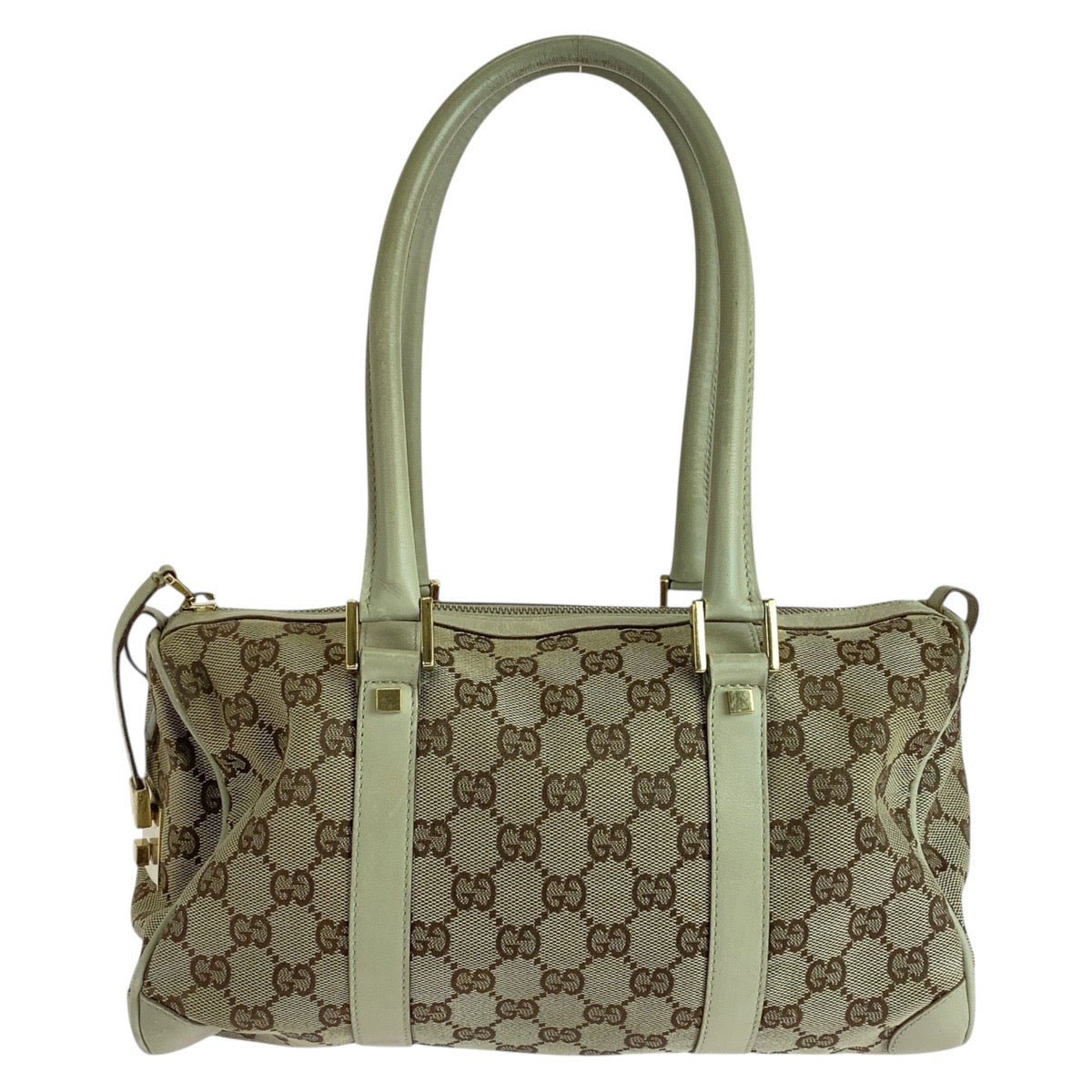 19309
GUCCI グッチ ベージュ ゴールド金具 GGキャンバス / レザー 000 0851 ハンドバッグ ショルダーバッグ  レディース B17