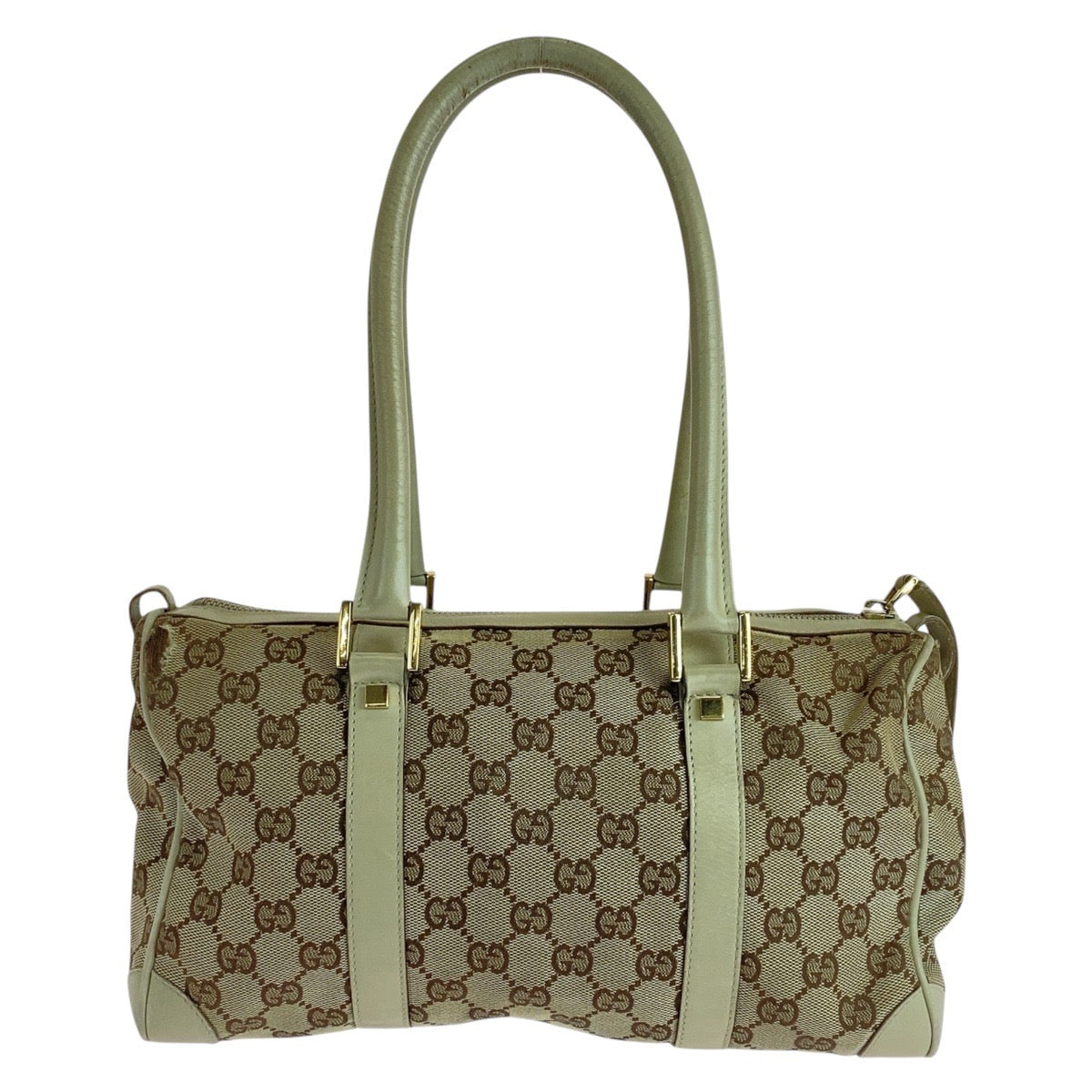 19309
GUCCI グッチ ベージュ ゴールド金具 GGキャンバス / レザー 000 0851 ハンドバッグ ショルダーバッグ  レディース B17