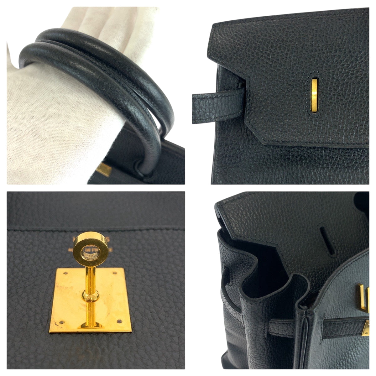 19374
HERMES エルメス バーキン40 G金具 ブラック 黒 ゴールド金具 トゴ ハンドバッグ トートバッグ ビジネスバッグ 男女兼用 ▫︎B刻印  メンズ ABP1250