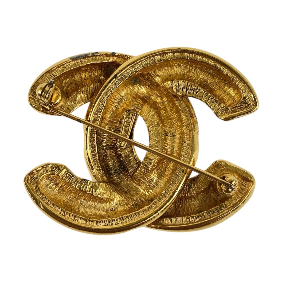 19375
CHANEL シャネル ヴィンテージ マトラッセ メッキ ブローチ レディース ABP59