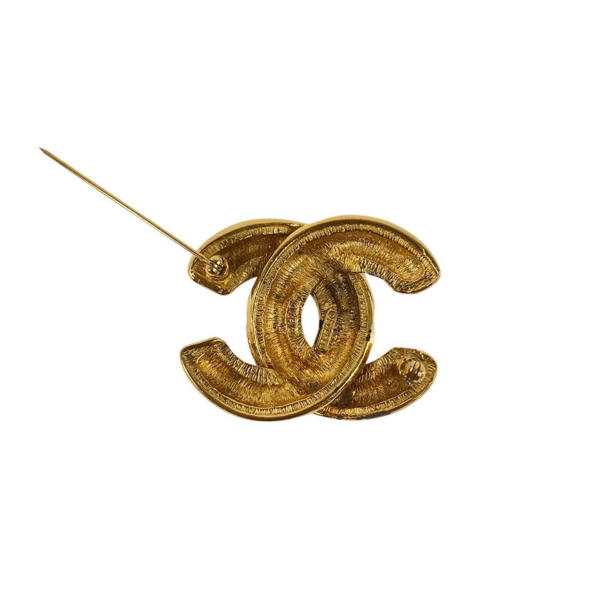 19375
CHANEL シャネル ヴィンテージ マトラッセ メッキ ブローチ レディース ABP59