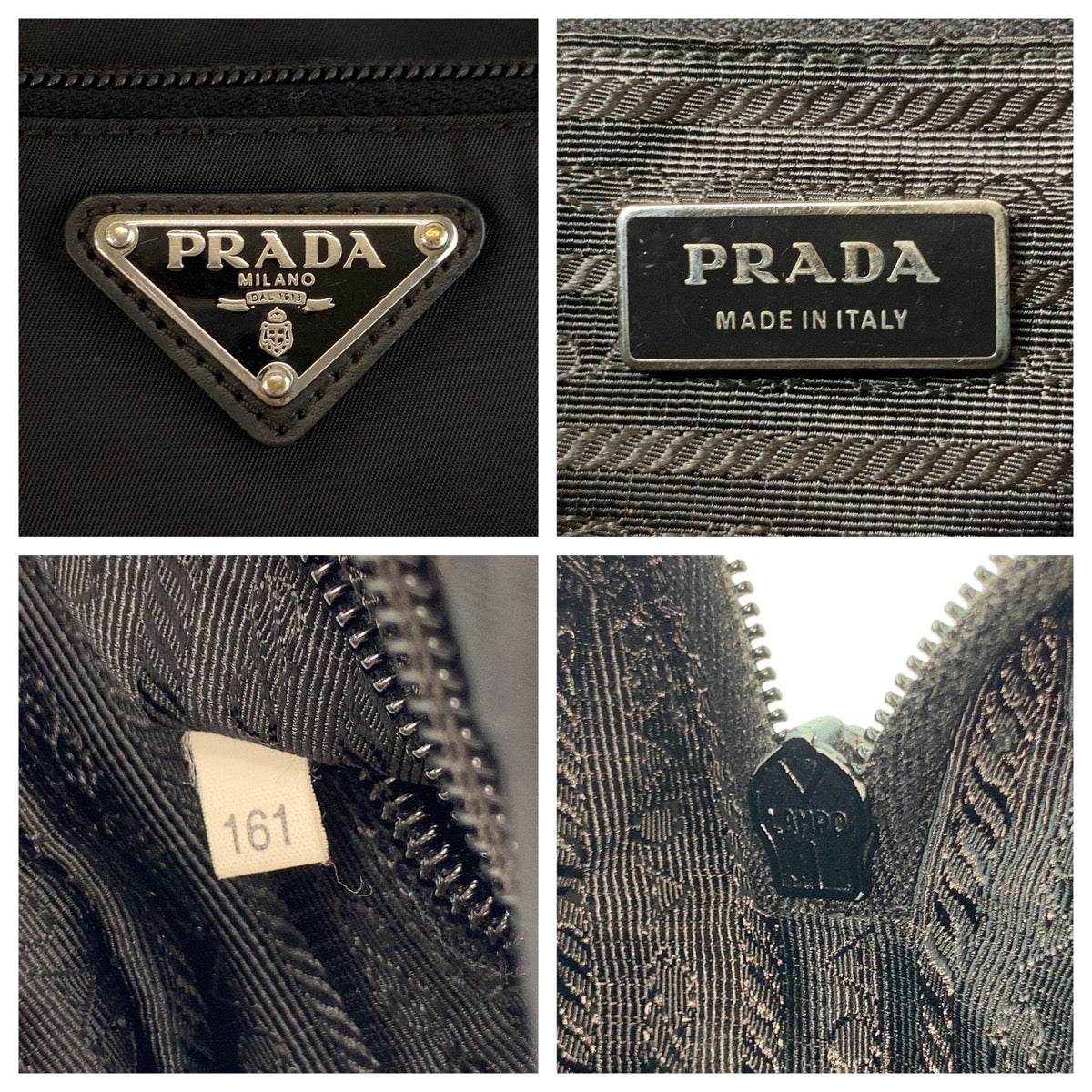 19376
PRADA プラダ テスート 三角ロゴプレート ブラック 黒 シルバー金具 ナイロン ショルダーバッグ カメラバッグ ポシェット  メンズ ABP45