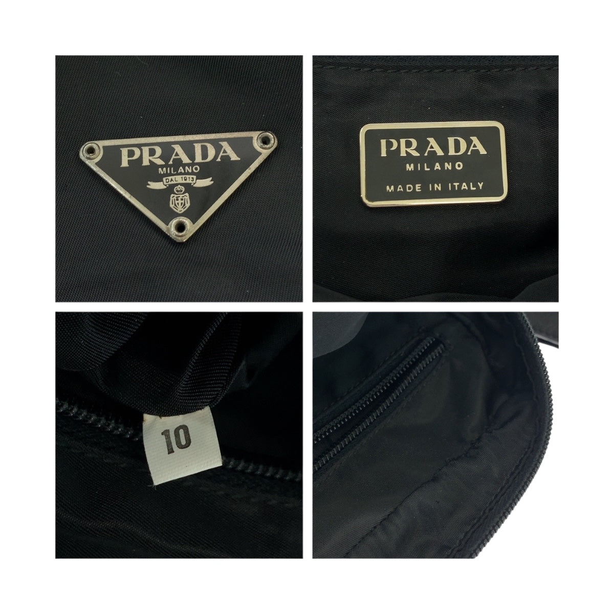 19377
PRADA プラダ テスート 三角ロゴプレート ブラック 黒 シルバー金具 ナイロン ショルダーバッグ ポシェット  レディース ABP27