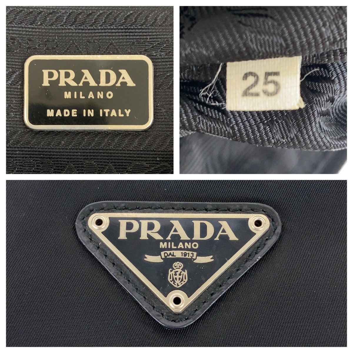 19378
PRADA プラダ テスート  三角ロゴプレート ブラック 黒 シルバー金具  ナイロン トートバッグ ショルダーバッグ  レディース ABP31