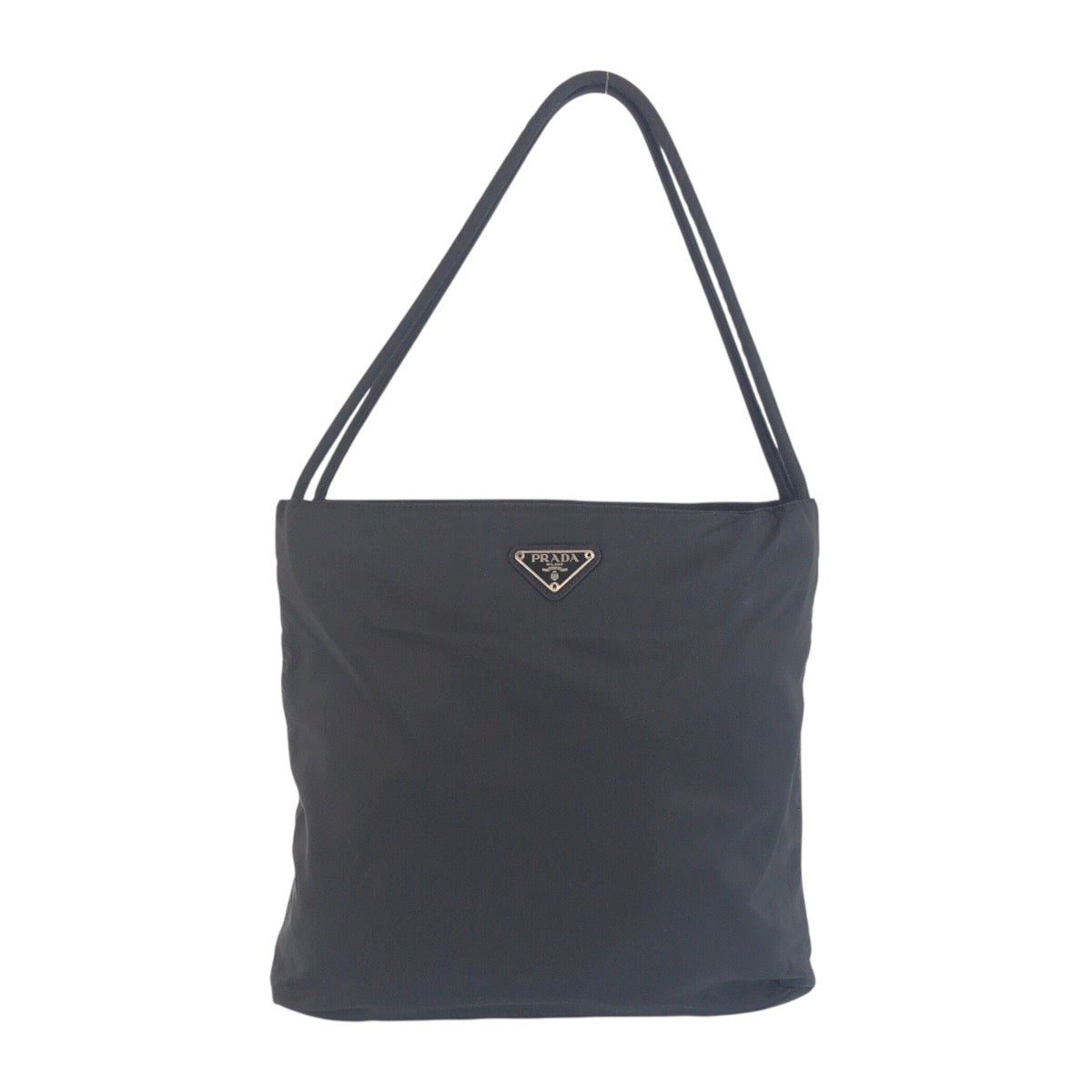19379
PRADA プラダ テスート 三角ロゴプレート ブラック 黒 シルバー金具 ナイロン トートバッグ ショルダーバッグ  レディース ABP32