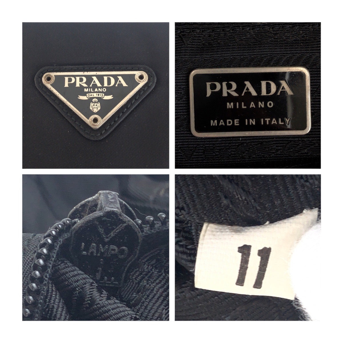 19379
PRADA プラダ テスート 三角ロゴプレート ブラック 黒 シルバー金具 ナイロン トートバッグ ショルダーバッグ  レディース ABP32