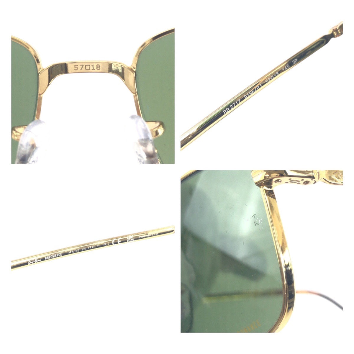 19382
Ray-Ban レイバン ゴールド グリーン 合金 RB3717 サングラス スクエア  メンズ A17