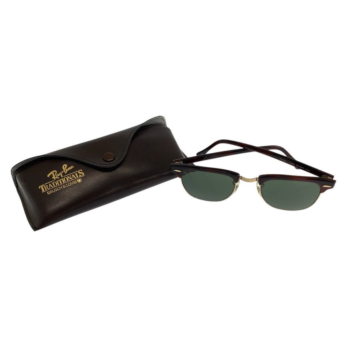 19383
Ray-Ban レイバン クラブマスター B＆L ブラウン ゴールド グリーン 合金 / プラスチック W0366 サングラス スクエア  メンズ ABP17