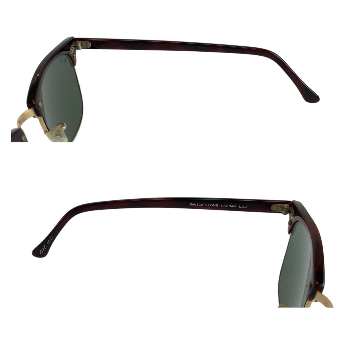 19383
Ray-Ban レイバン クラブマスター B＆L ブラウン ゴールド グリーン 合金 / プラスチック W0366 サングラス スクエア  メンズ ABP17