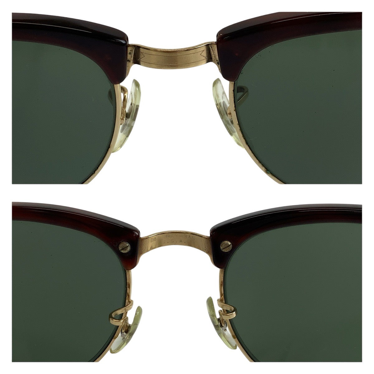 19383
Ray-Ban レイバン クラブマスター B＆L ブラウン ゴールド グリーン 合金 / プラスチック W0366 サングラス スクエア  メンズ ABP17