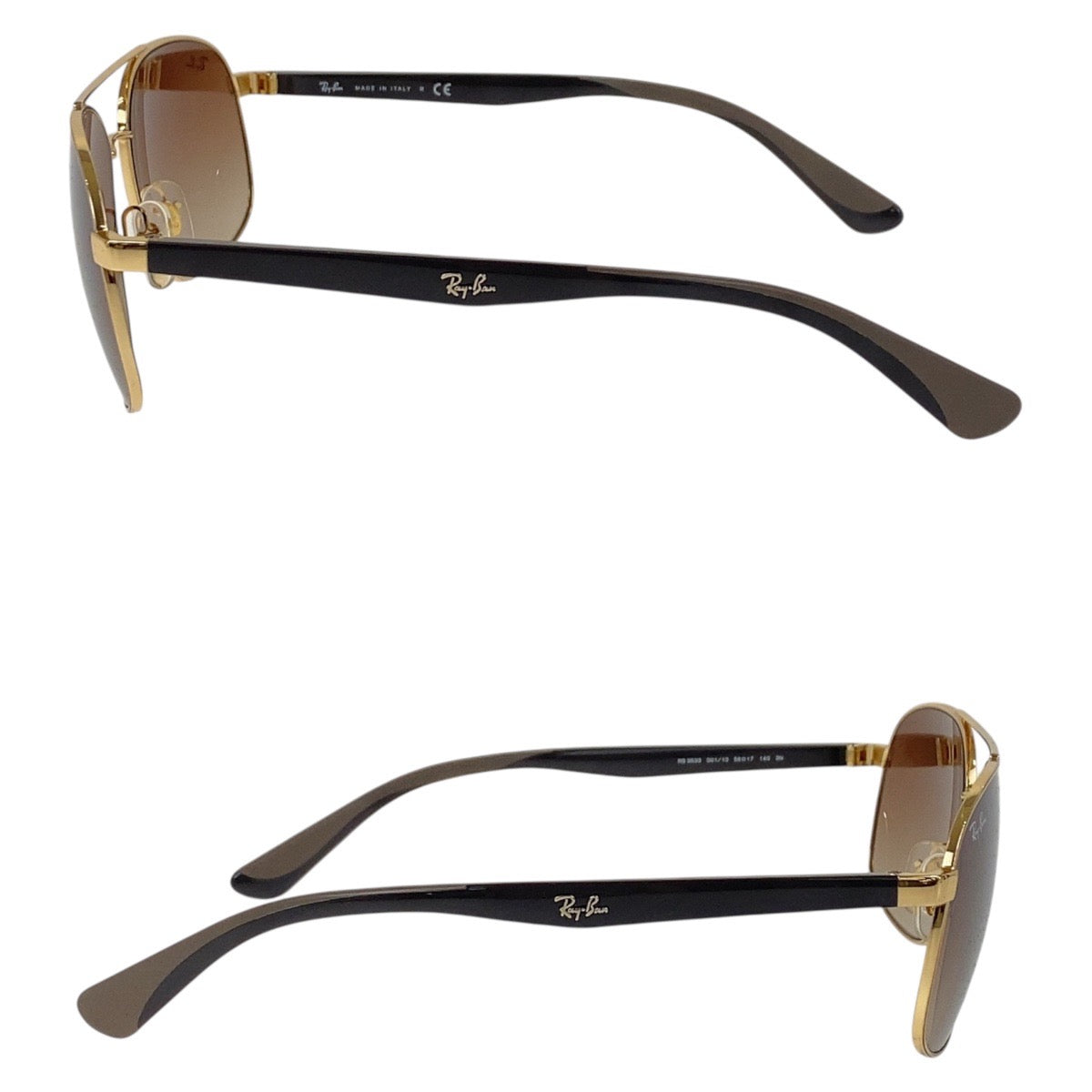 19384
Ray-Ban レイバン ブラウン ゴールド金具 メタル / プラスチック RB 3533 001/13 58□17 140 3N サングラス 男女兼用 ティアドロップ メンズ A17