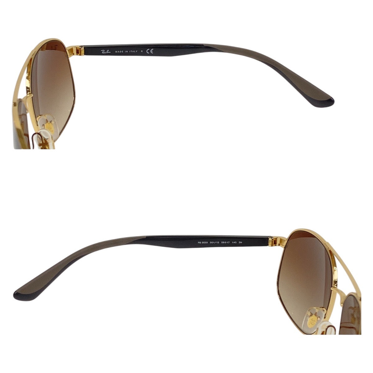 19384
Ray-Ban レイバン ブラウン ゴールド金具 メタル / プラスチック RB 3533 001/13 58□17 140 3N サングラス 男女兼用 ティアドロップ メンズ A17