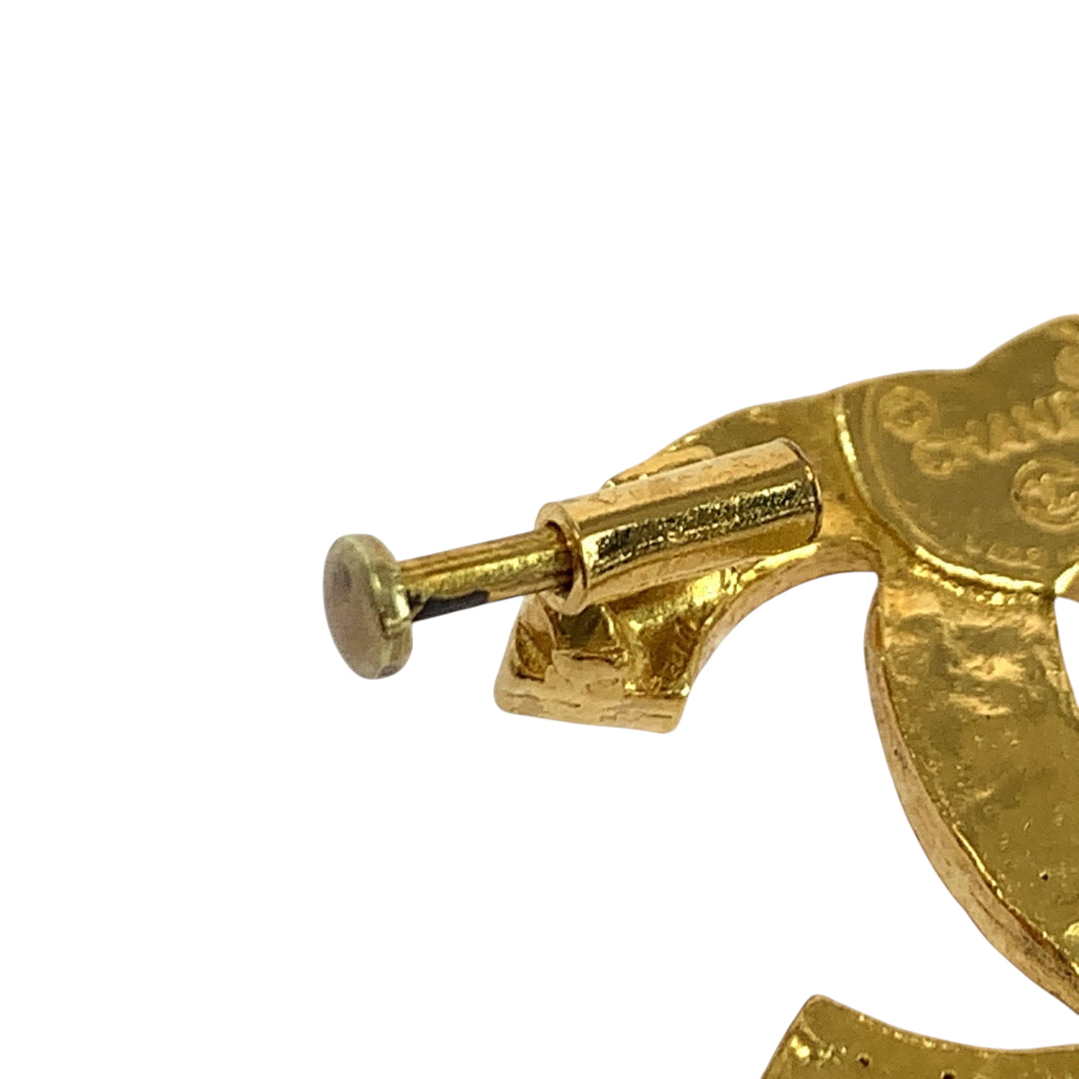 19385
CHANEL シャネル ヴィンテージ ココマーク ラインストーン ゴールド メッキ ブローチ レディース AB55