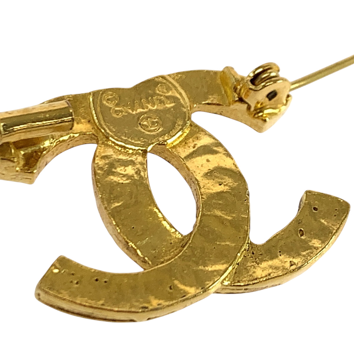 19385
CHANEL シャネル ヴィンテージ ココマーク ラインストーン ゴールド メッキ ブローチ レディース AB55