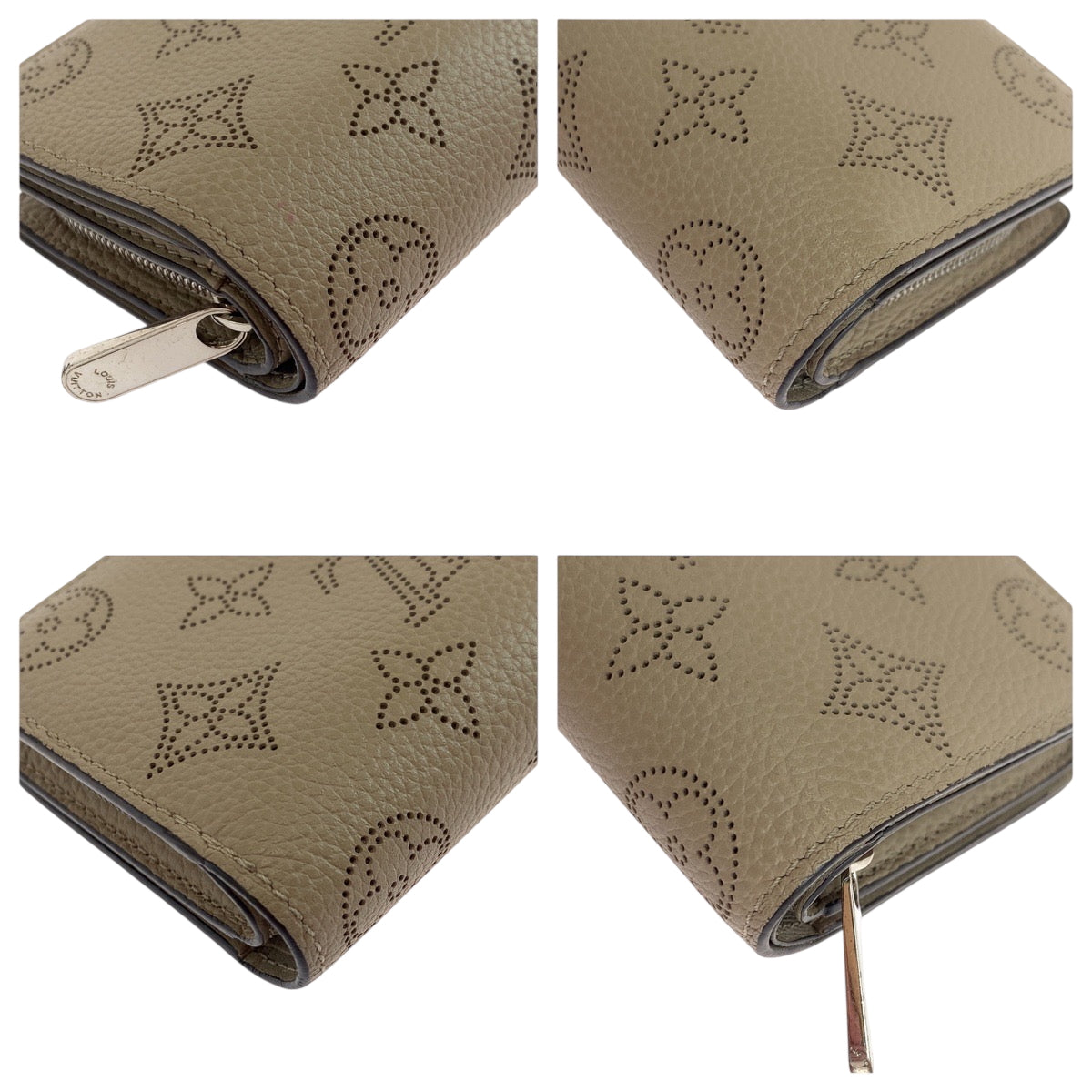 19386
LOUIS VUITTON ルイヴィトン モノグラム マヒナ ポルトフォイユ クレア ガレ ベージュ シルバー金具 レザー M80817 折財布 コンパクトウォレット  レディース ABP50