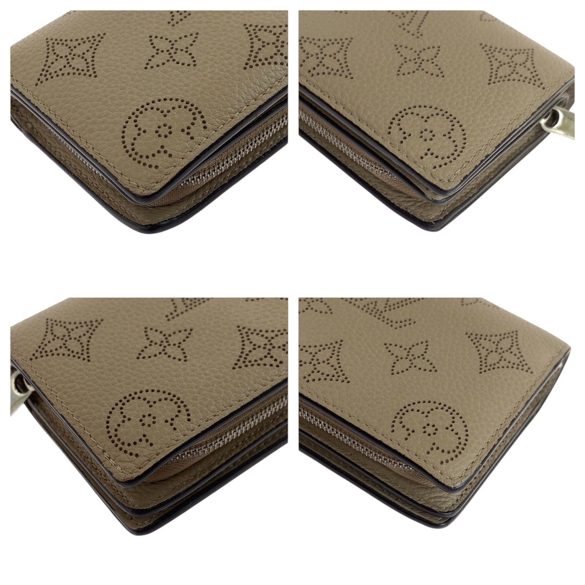 19386
LOUIS VUITTON ルイヴィトン モノグラム マヒナ ポルトフォイユ クレア ガレ ベージュ シルバー金具 レザー M80817 折財布 コンパクトウォレット  レディース ABP50