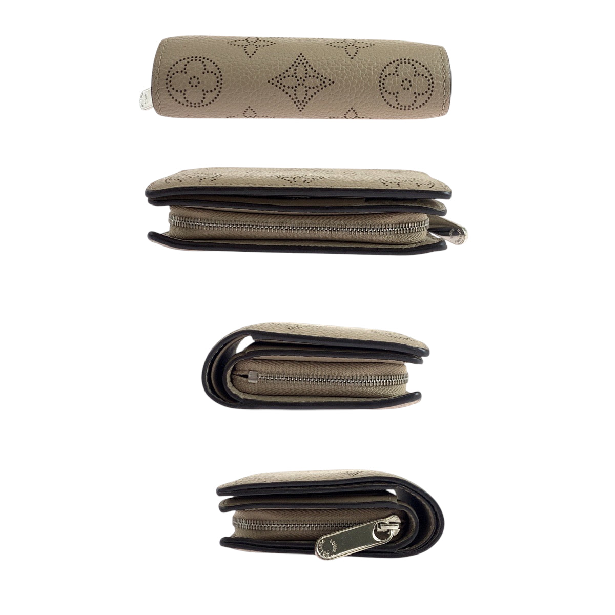 19386
LOUIS VUITTON ルイヴィトン モノグラム マヒナ ポルトフォイユ クレア ガレ ベージュ シルバー金具 レザー M80817 折財布 コンパクトウォレット  レディース ABP50