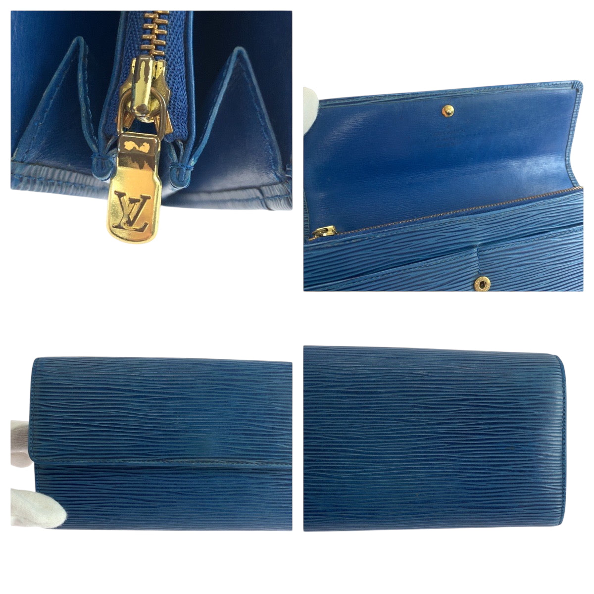19422
LOUIS VUITTON ルイヴィトン エピ ポルト モネ クレディ ブルー ゴールド金具 エピレザー M6359G 長財布 ロングウォレット  レディース AB