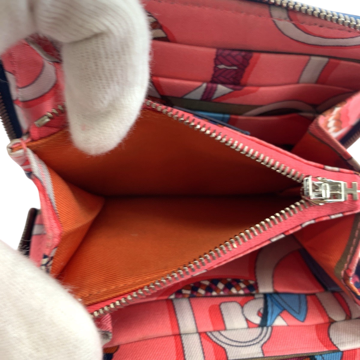 19387
HERMES エルメス アザップコンパクトシルクイン ブルーブライトン シルバー金具 ヴォーエプソン コンパクトウォレット 財布 D刻印  レディース ABP55