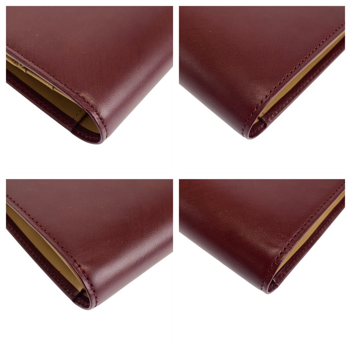 19395
CARTIER カルティエ ボルドー ゴールド シルバー レザー 長財布 ハンドル付きウォレット  レディース AB11
