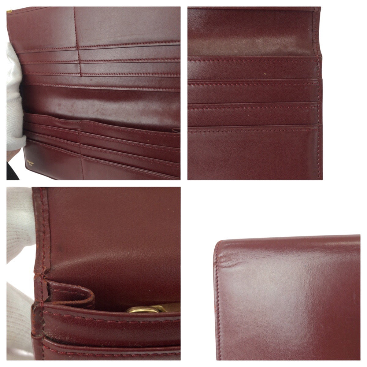 19397
CARTIER カルティエ ヴィンテージ マストライン ワインレッド ゴールド金具 レザー 長財布 ロングウォレット レディース B7