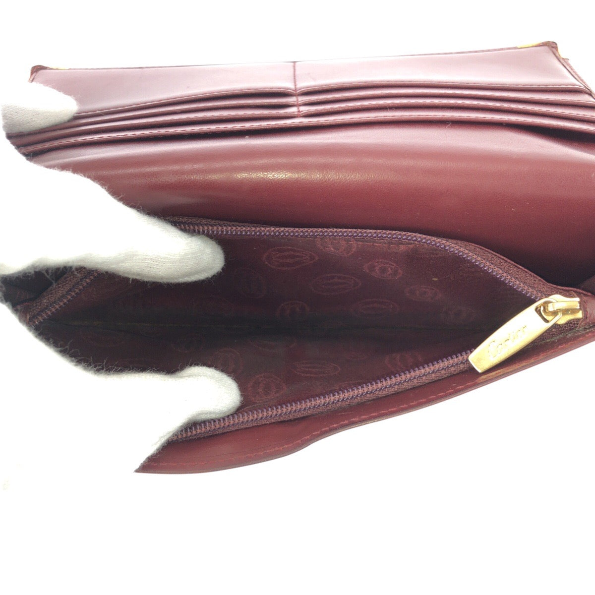 19397
CARTIER カルティエ ヴィンテージ マストライン ワインレッド ゴールド金具 レザー 長財布 ロングウォレット レディース B7