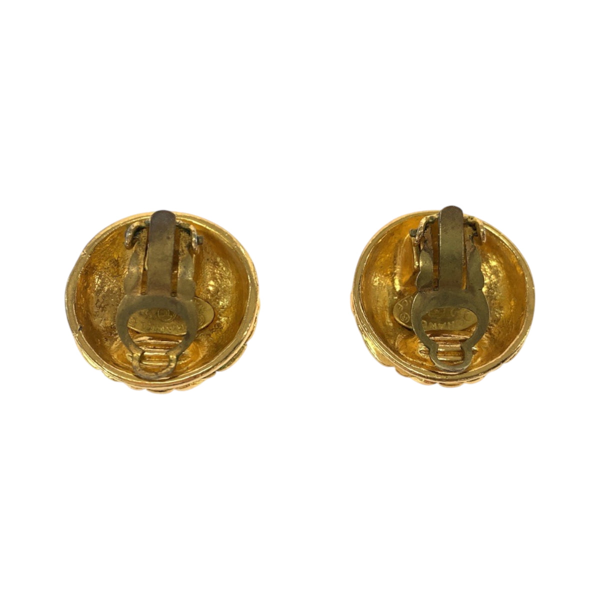 19399
CHANEL シャネル ヴィンテージ マトラッセ ココマーク ゴールド メタル イヤリング 2 5刻印 レディース ABP34