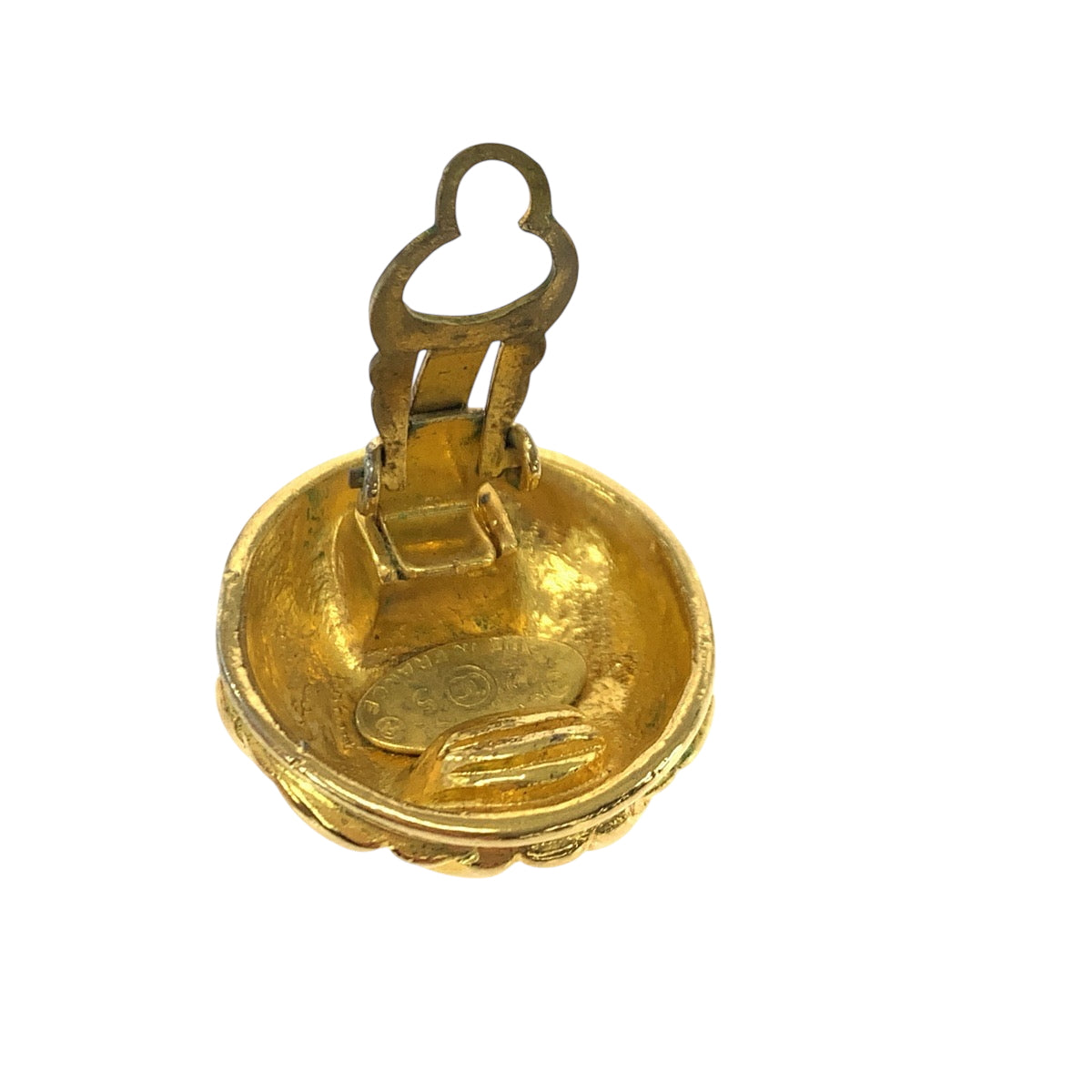 19399
CHANEL シャネル ヴィンテージ マトラッセ ココマーク ゴールド メタル イヤリング 2 5刻印 レディース ABP34