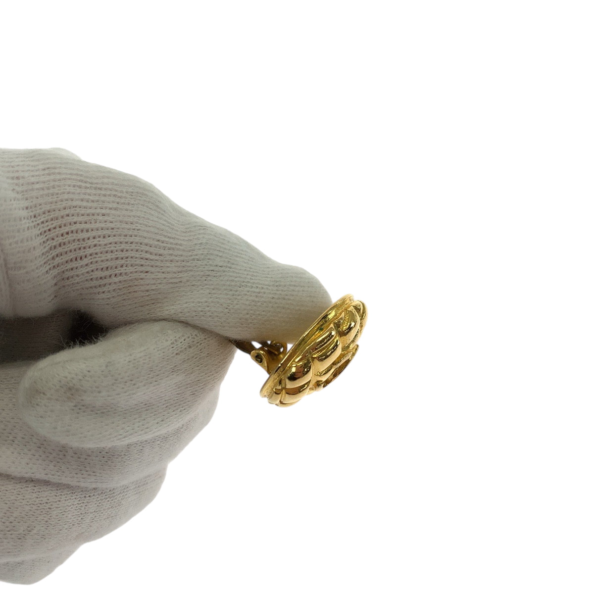 19399
CHANEL シャネル ヴィンテージ マトラッセ ココマーク ゴールド メタル イヤリング 2 5刻印 レディース ABP34