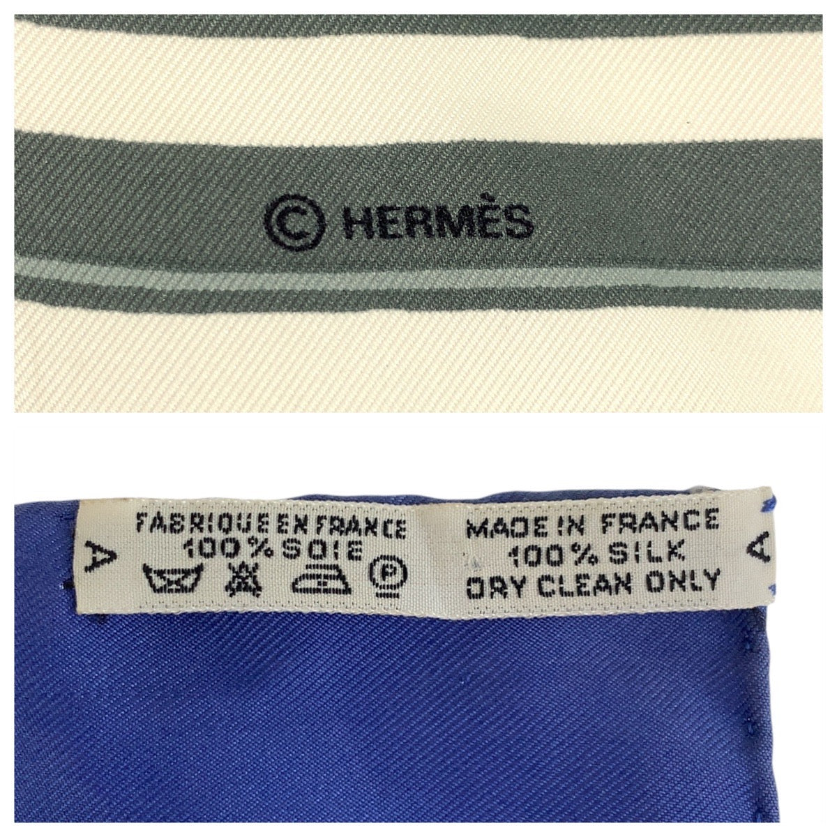 19402
HERMES エルメス BRIDES de GALA カレ90 ブルー アイボリー シルク スカーフ 大判スカーフ レディース AB16