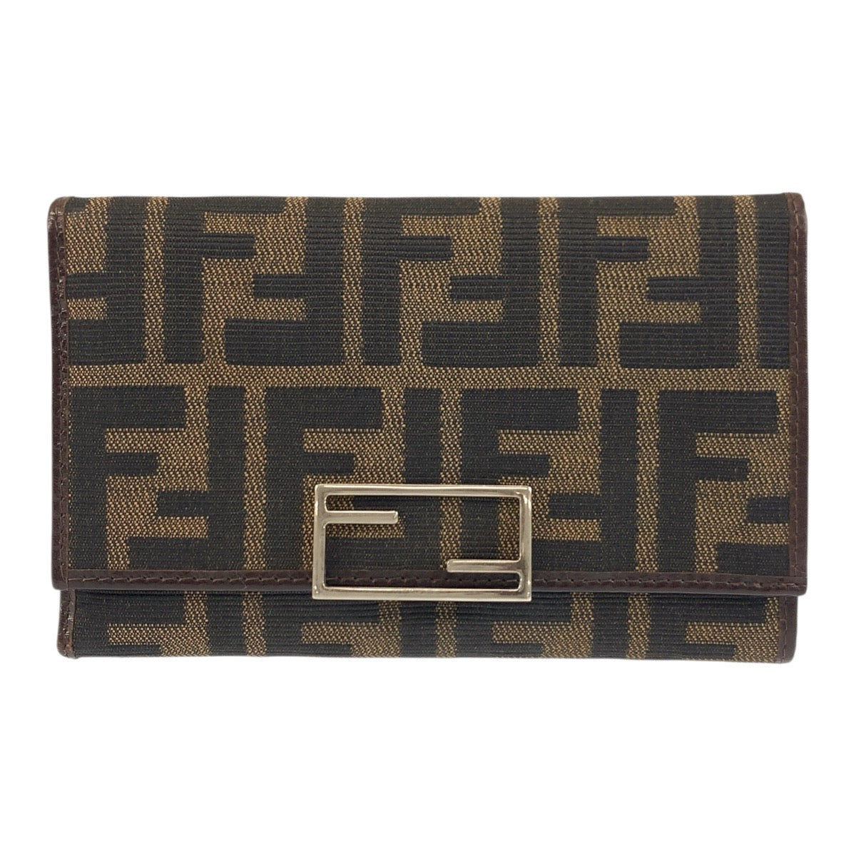 19408
FENDI フェンディ ズッカ ブラウン シルバー金具 キャンバス 07-15829/0-012 折り財布 コンパクトウォレット  レディース ABP