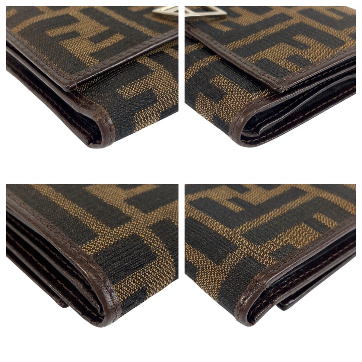19408
FENDI フェンディ ズッカ ブラウン シルバー金具 キャンバス 07-15829/0-012 折り財布 コンパクトウォレット  レディース ABP
