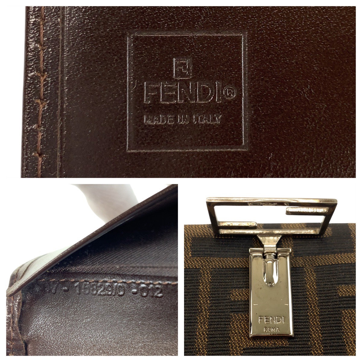 19408
FENDI フェンディ ズッカ ブラウン シルバー金具 キャンバス 07-15829/0-012 折り財布 コンパクトウォレット  レディース ABP