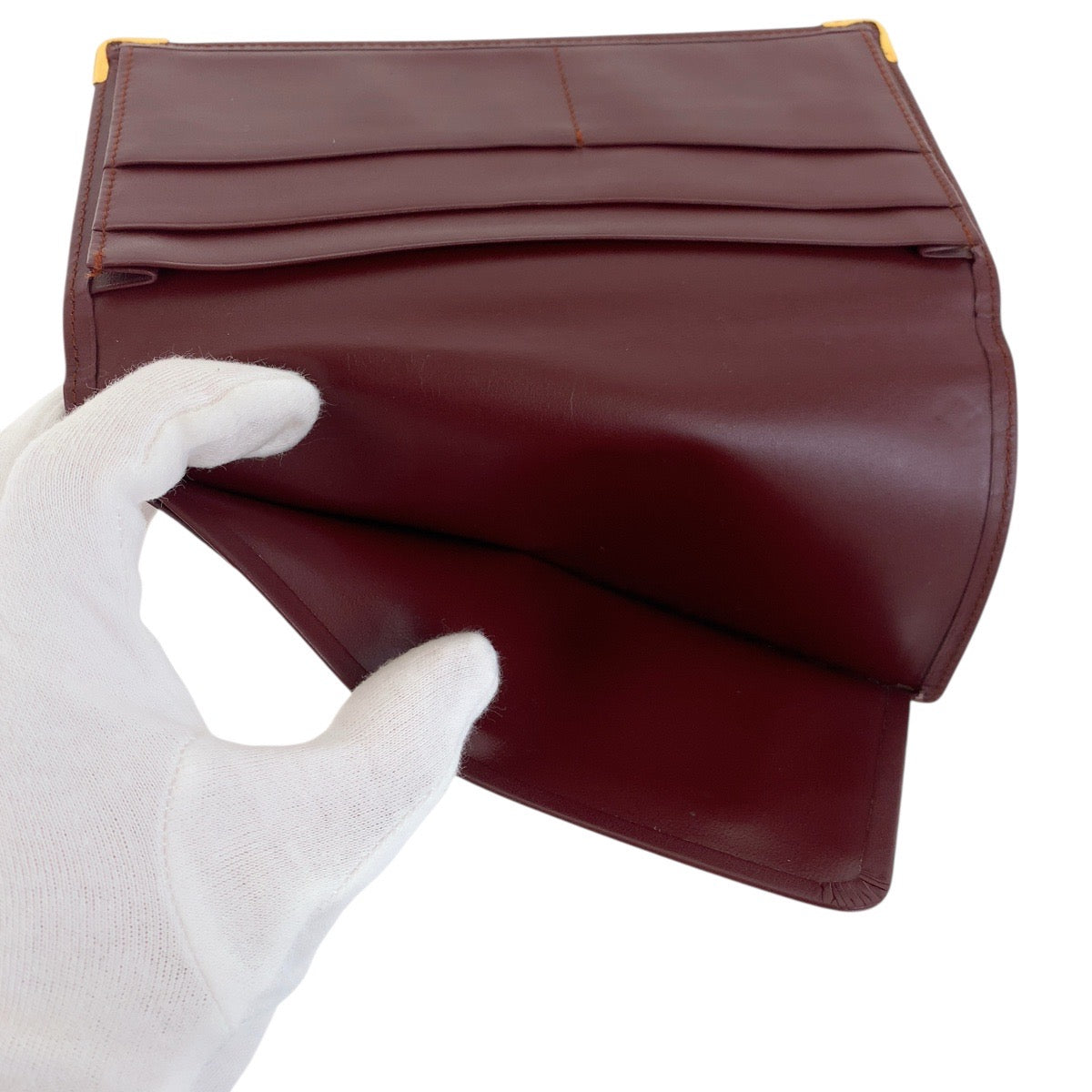 19409
CARTIER カルティエ マストライン ワインレッド ボルドー ゴールド金具 レザー  長財布 札入れ 男女兼用  レディース ABP