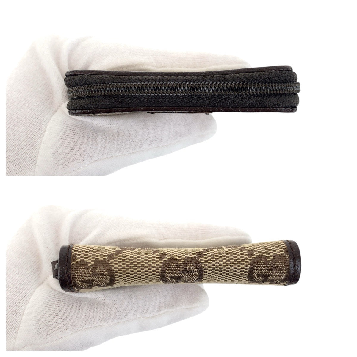 19410
GUCCI グッチ ブラウン シルバー金具 GGキャンバス / レザー 115255  コインケース 小銭入れ 男女兼用  レディース A