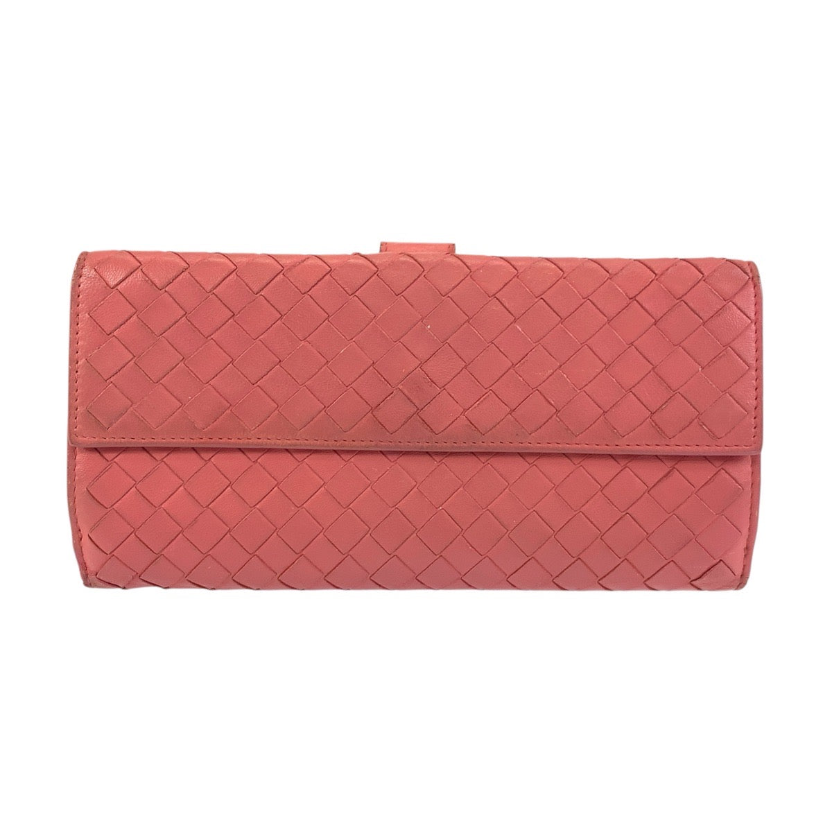 19412
BOTTEGAVENETA ボッテガヴェネタ イントレチャート ピンク ゴールド金具 レザー V0013 6640 長財布 ロングウォレット  レディース AB