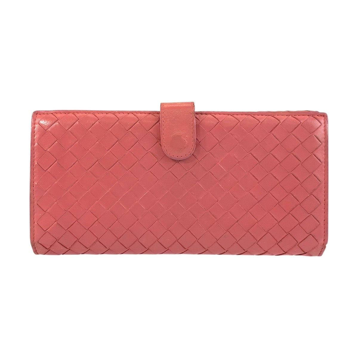 19412
BOTTEGAVENETA ボッテガヴェネタ イントレチャート ピンク ゴールド金具 レザー V0013 6640 長財布 ロングウォレット  レディース AB