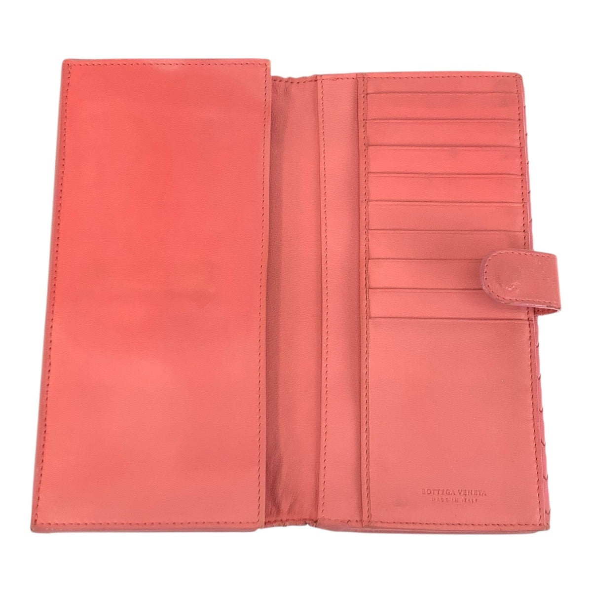 19412
BOTTEGAVENETA ボッテガヴェネタ イントレチャート ピンク ゴールド金具 レザー V0013 6640 長財布 ロングウォレット  レディース AB