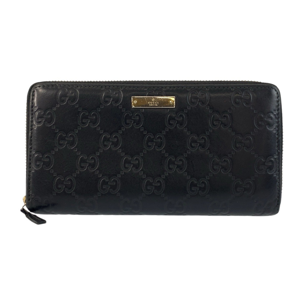 19414
GUCCI グッチ グッチシマ ブラック 黒 ゴールド金具 レザー 112724 長財布 ロングウォレット  レディース AB