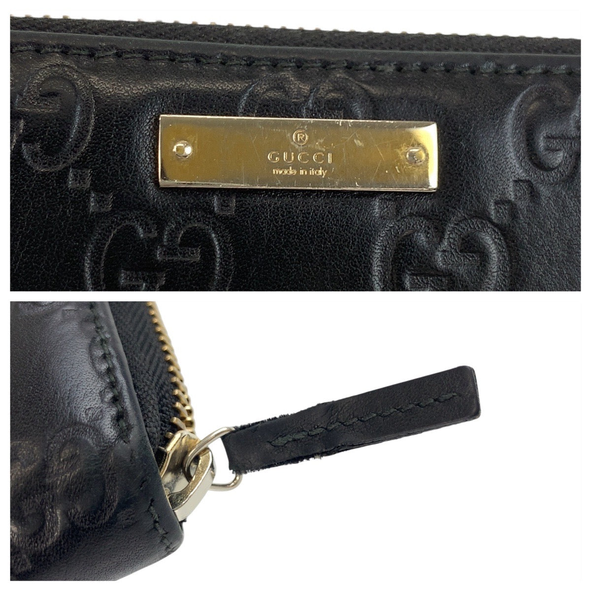 19414
GUCCI グッチ グッチシマ ブラック 黒 ゴールド金具 レザー 112724 長財布 ロングウォレット  レディース AB
