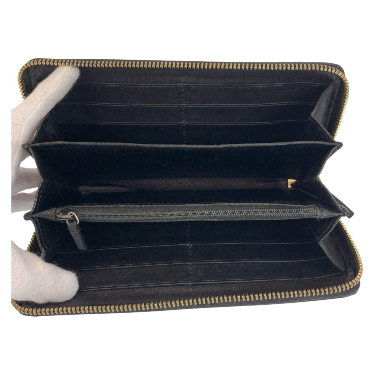 19414
GUCCI グッチ グッチシマ ブラック 黒 ゴールド金具 レザー 112724 長財布 ロングウォレット  レディース AB
