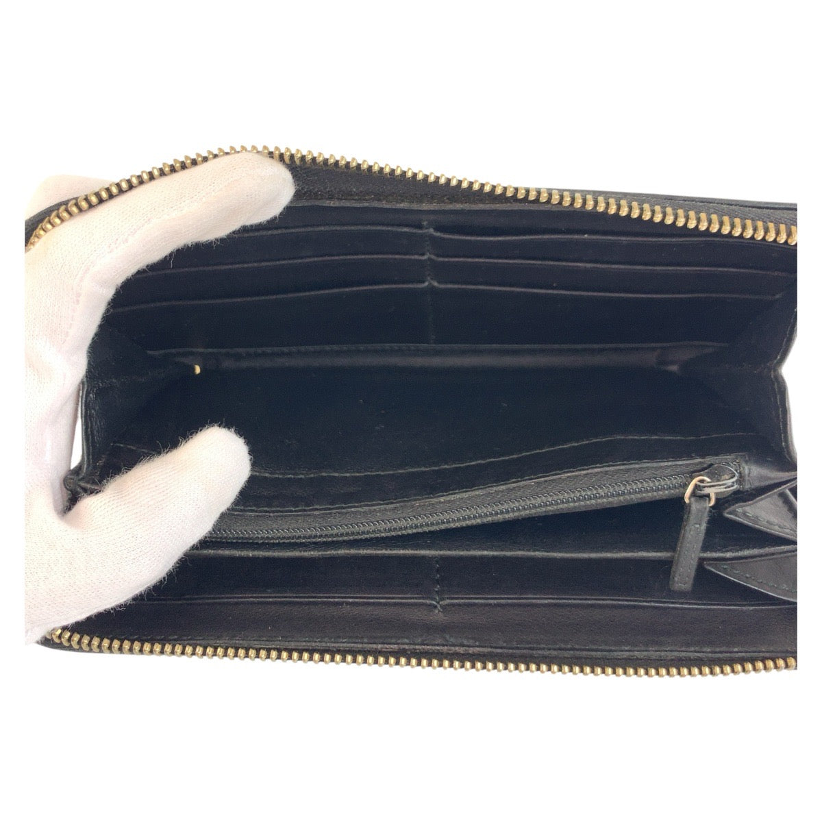 19414
GUCCI グッチ グッチシマ ブラック 黒 ゴールド金具 レザー 112724 長財布 ロングウォレット  レディース AB