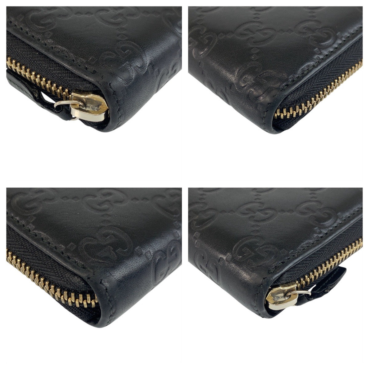 19414
GUCCI グッチ グッチシマ ブラック 黒 ゴールド金具 レザー 112724 長財布 ロングウォレット  レディース AB